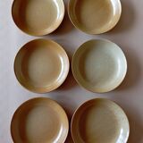 6 CNP Village stoneware skullcap plates