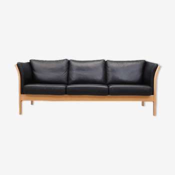 Leather sofa, Danish design, 1970s, production: Denmark
