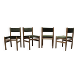 Vintage pine & velvet chairs
