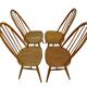 Ensemble 4 chaises Ercol 1950 design scandinave