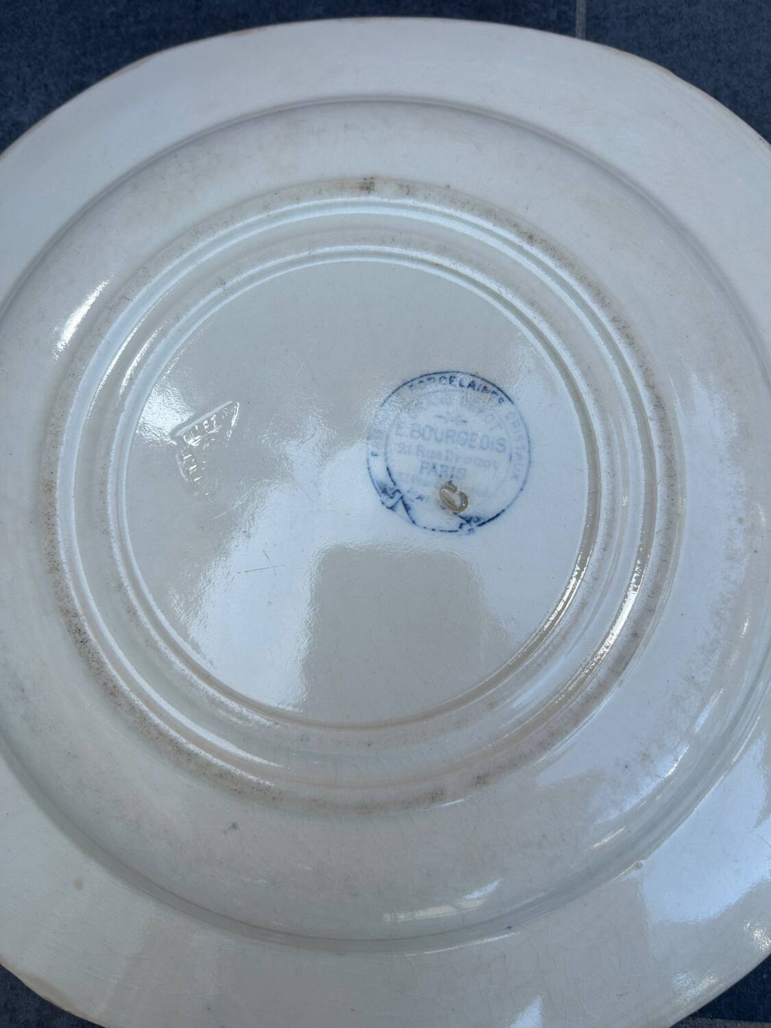 6 Terre de Fer Gien Ibis plates