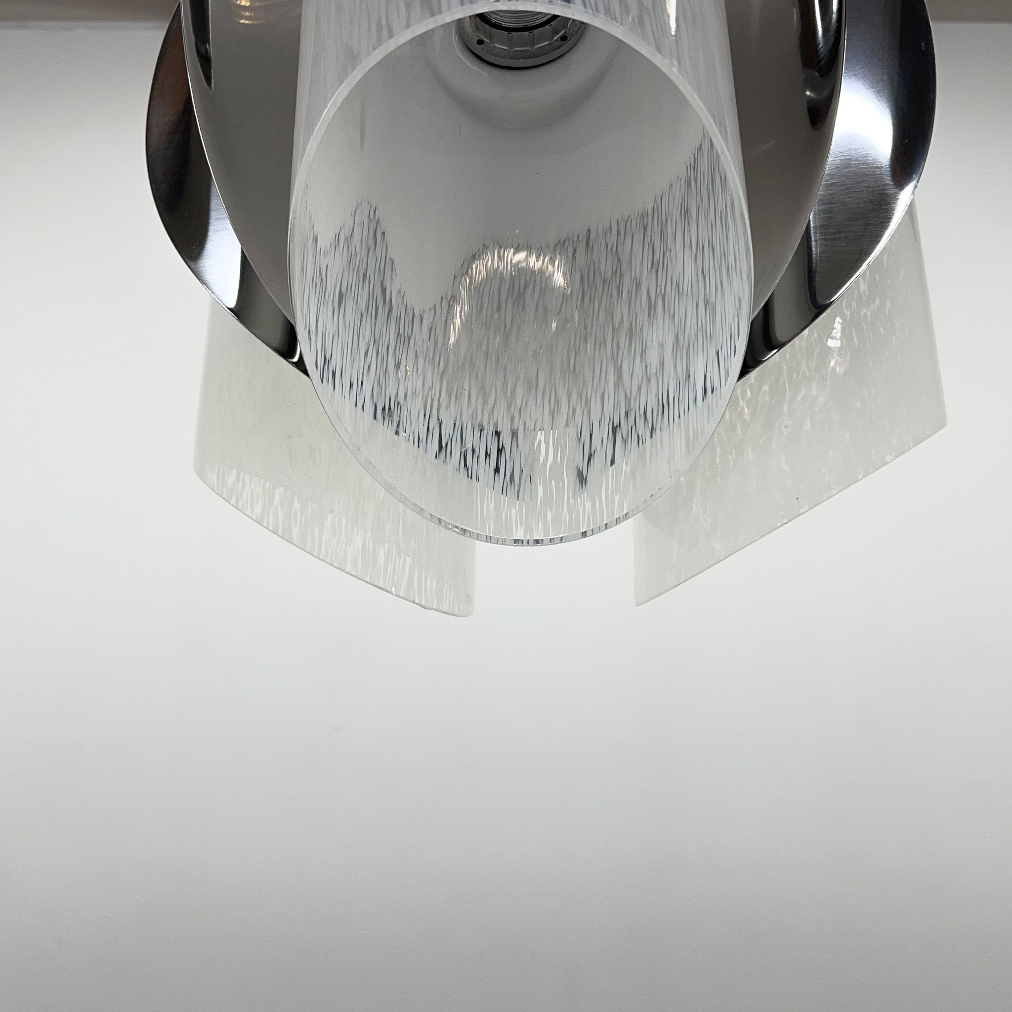 Suspension en verre chromé et de Murano, Italie