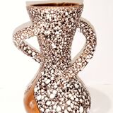 Vallauris Ceramics Fat Lava Spiral Vase Coral 28 cm Vintage