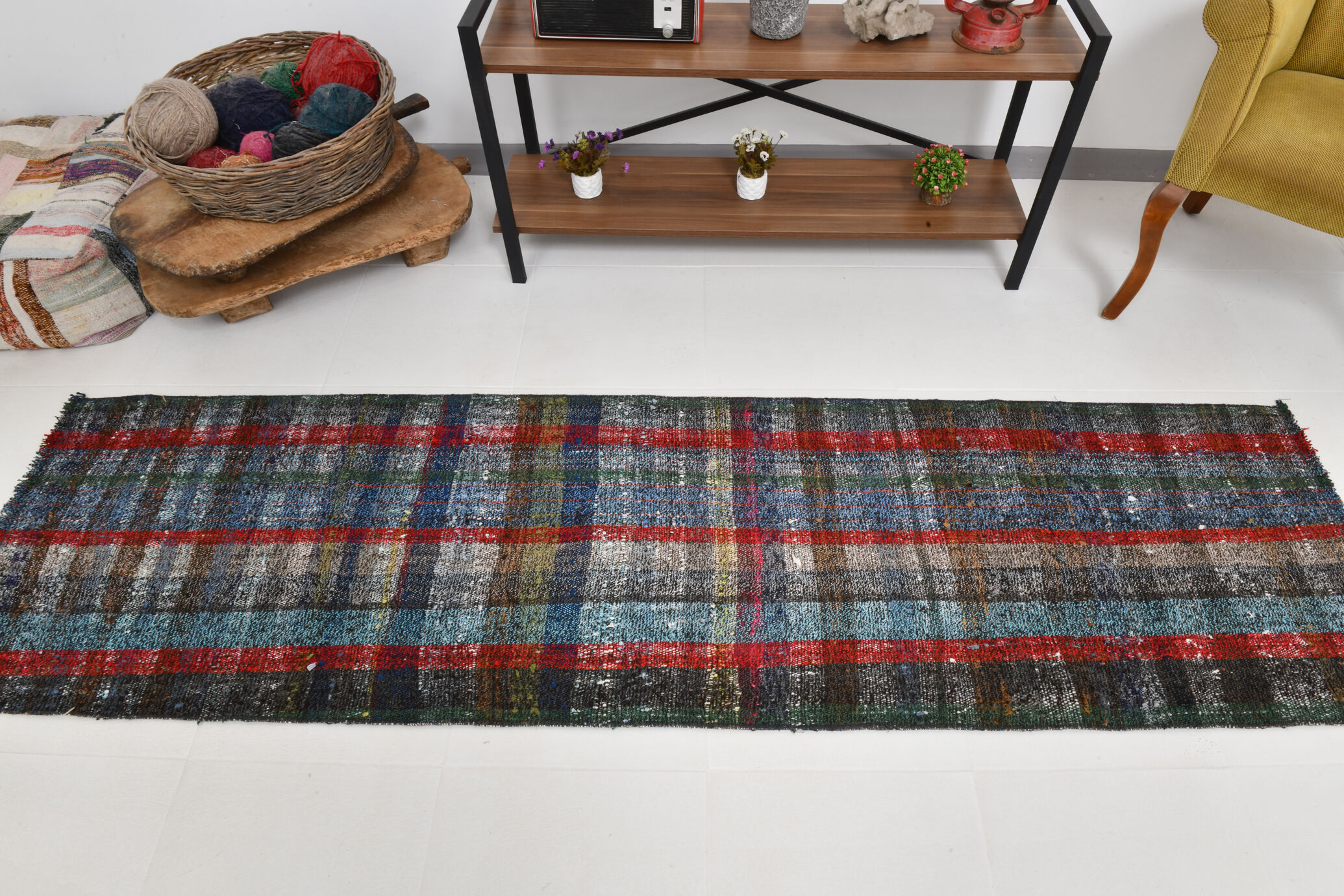 Flatweave Turkish runner rug 248x70cm