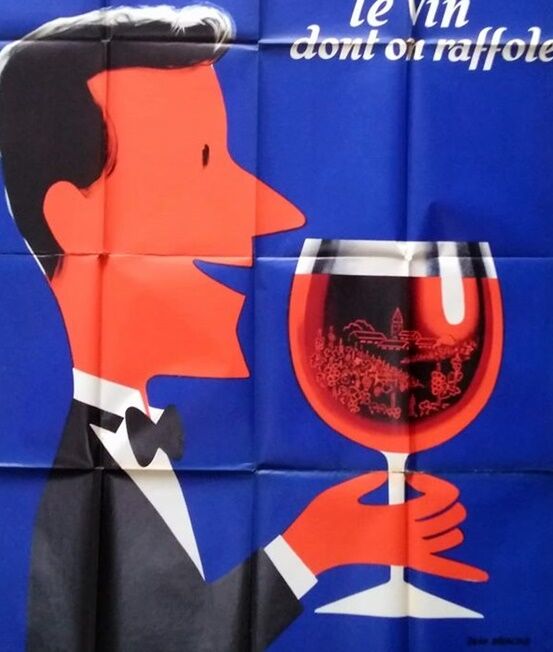 Original advertising poster of 1957 Francole le vin, which is loved by 120x160 Jean Desaleux