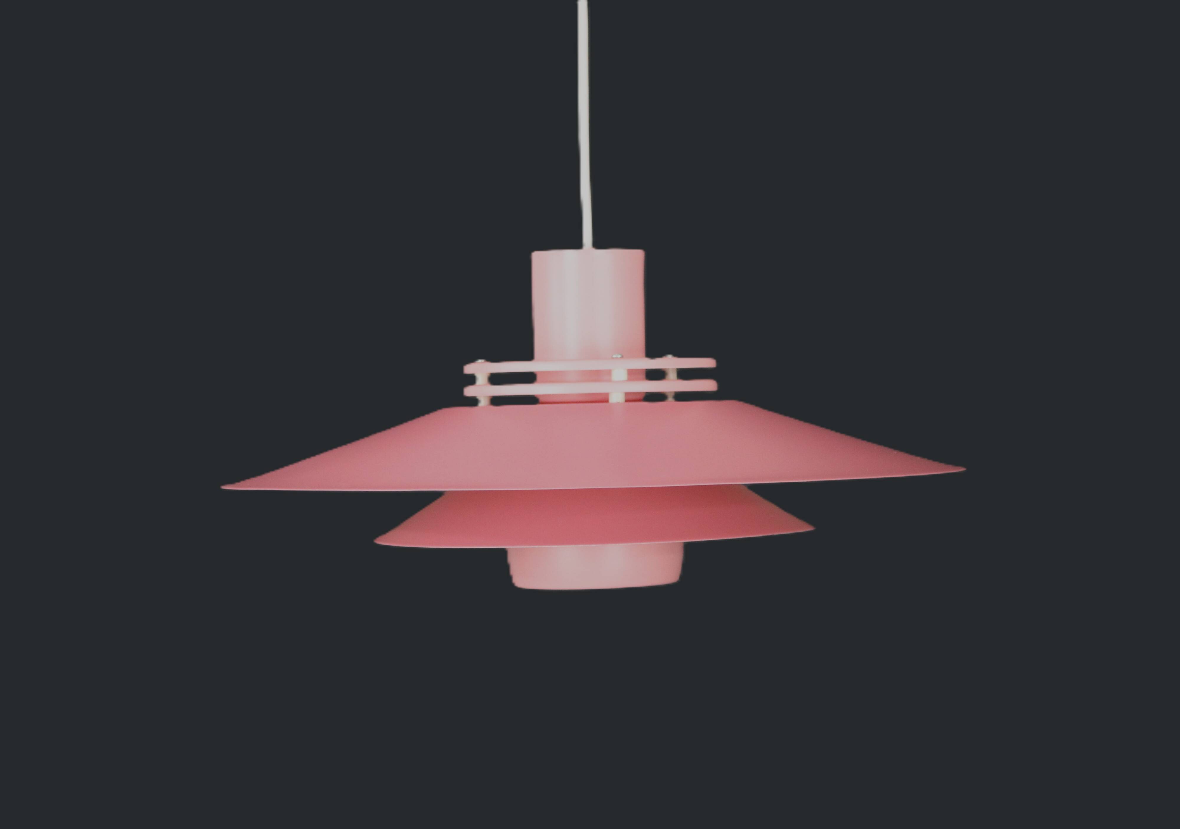 Great pink restored Danish ceiling lamp *** Danish design *** unique *** Denmark 1970's