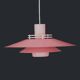 Great pink restored Danish ceiling lamp *** Danish design *** unique *** Denmark 1970's