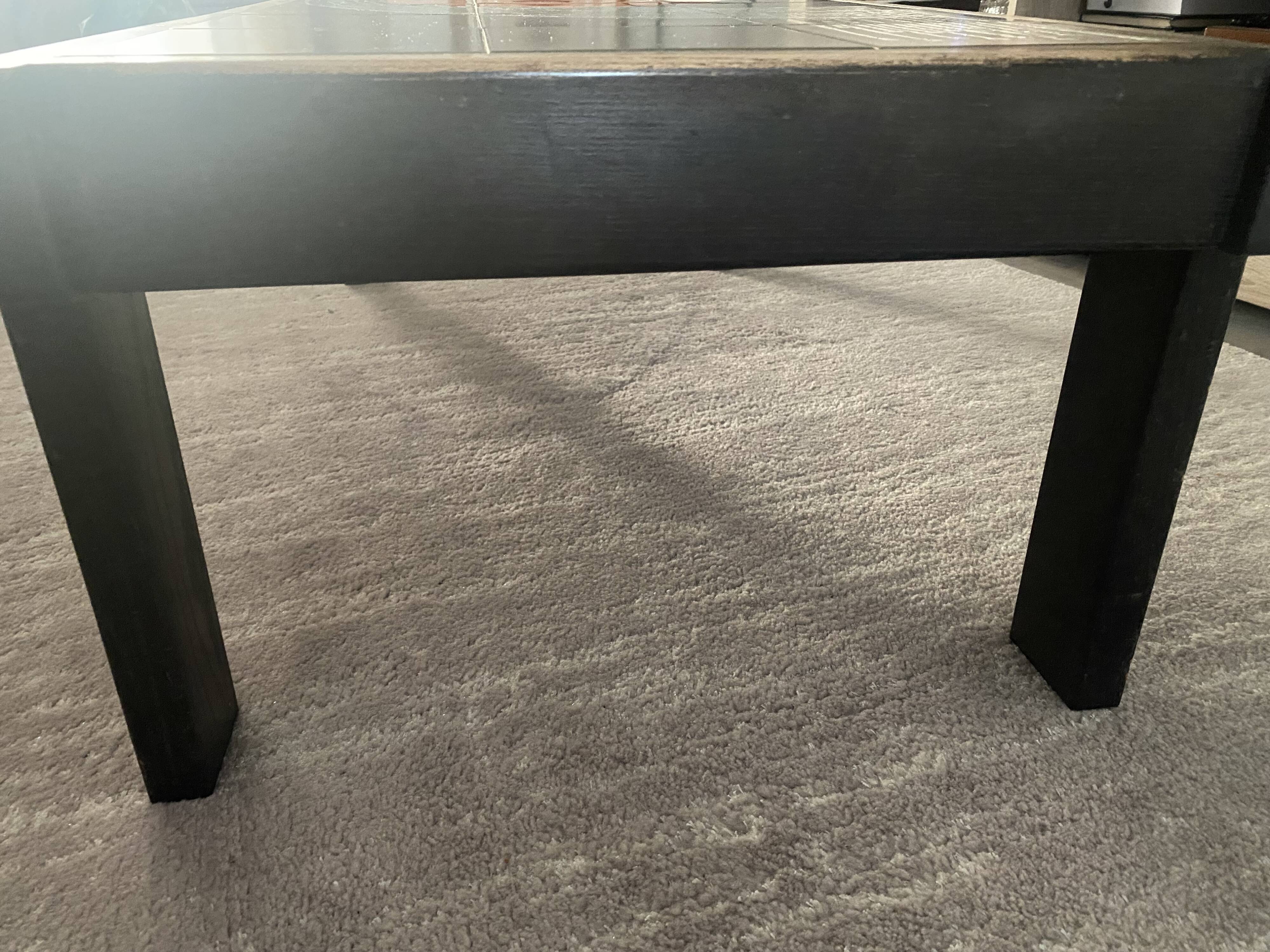 Table basse céramique bois style Vallauris