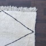 Berber carpet white and black moroccan 150x220