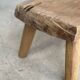Petite table d'appoint ou tabouret en teck blond quadripode H:30 L43 l30