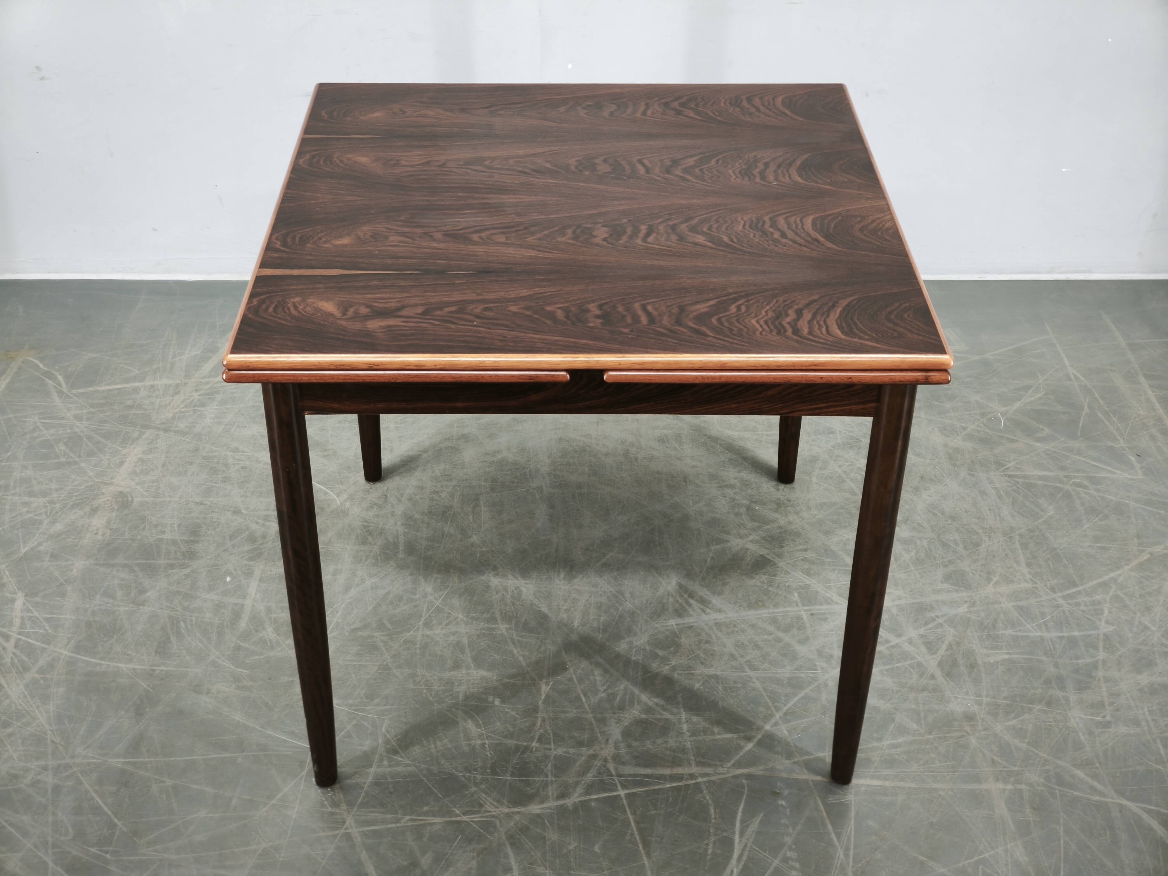 Danish Rosewood Extendable Dining Table, Mid-Century Modern, 1960s