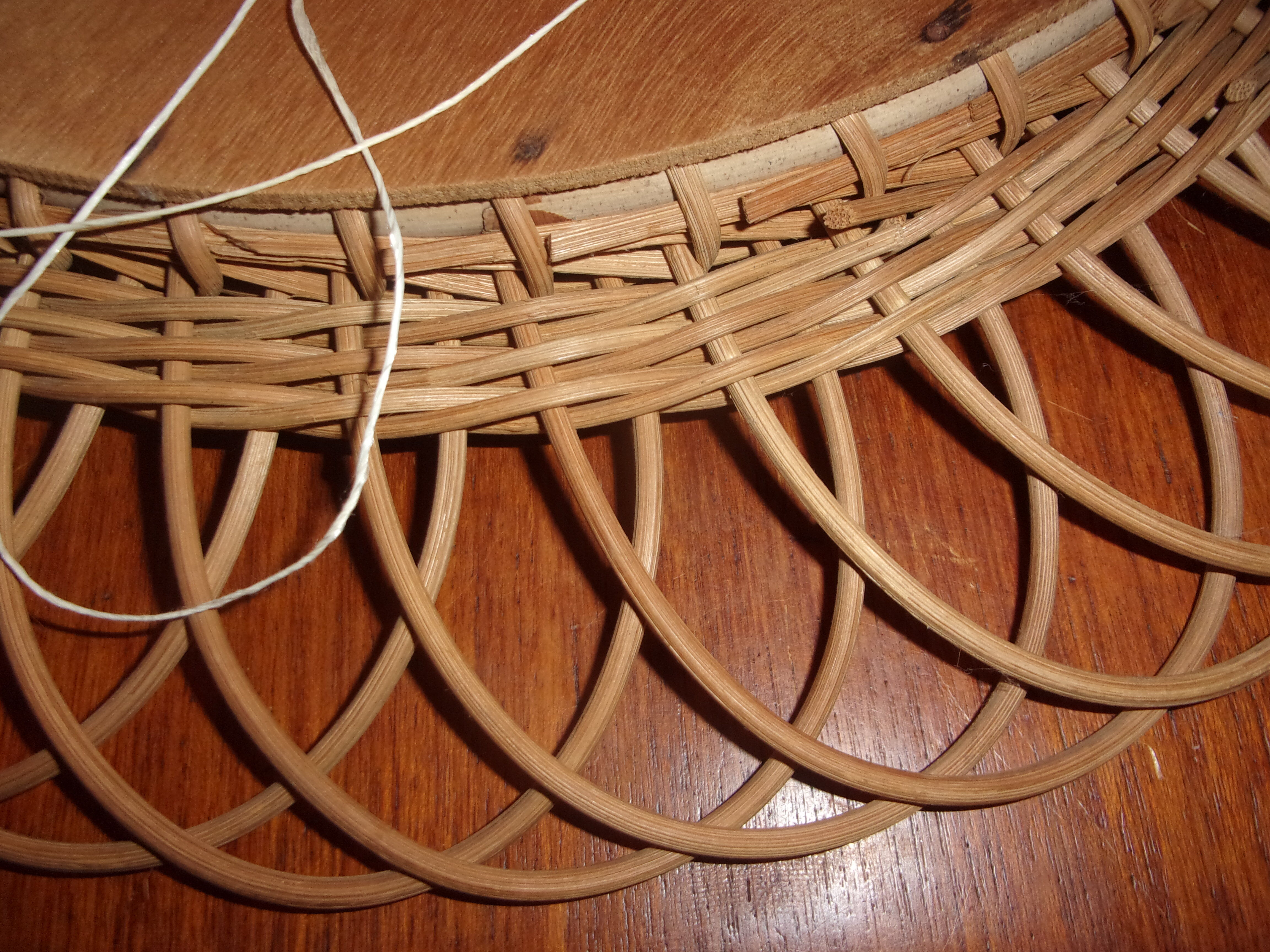 Vintage wicker mirror