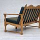 1970s, Scandinavian 2-seater sofa, furniture wool, solid oak wood.