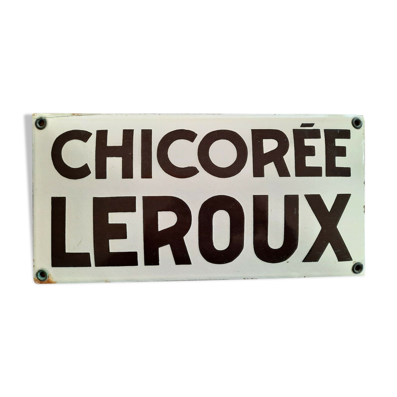 Old Enamelled Plaque Chicorée Leroux Kitchen 17x34cm 1920 Selency