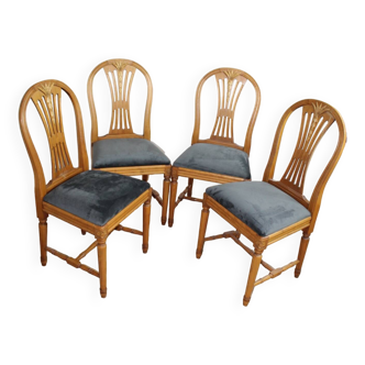 4 Vintage Scandinavian Gustavian Style Chairs Sweden