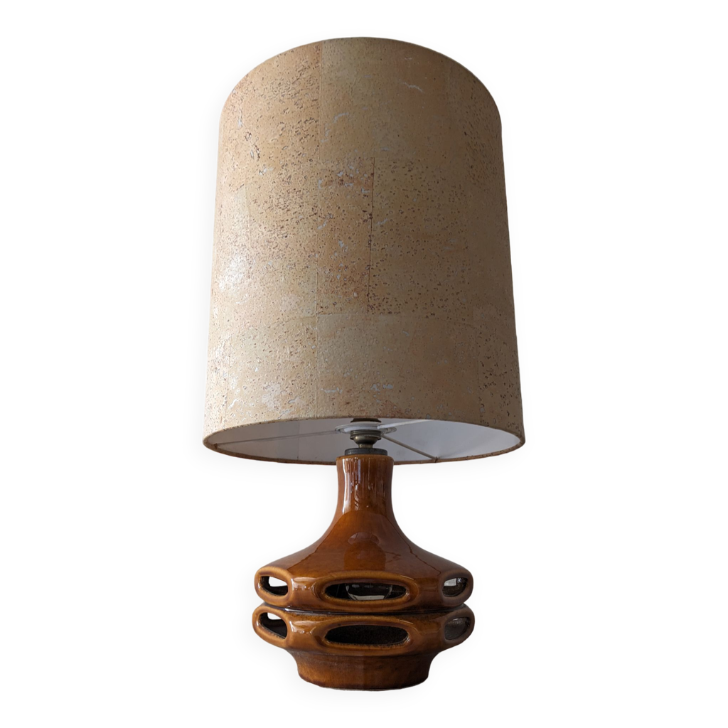 Lampe en céramique vernissée des années 60/70 West Germany | Selency