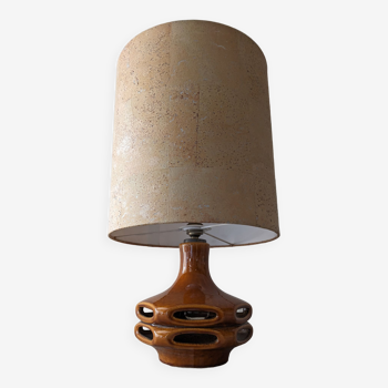 Glazed ceramic lamp from the 60s/70s West Germany