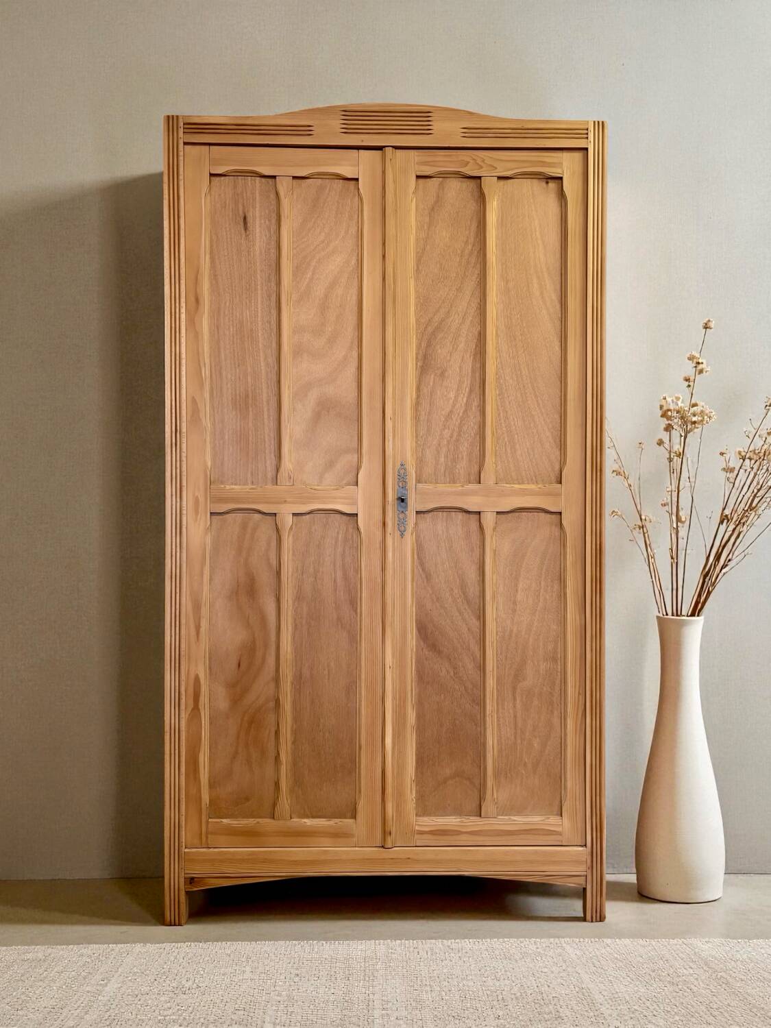 Parisian-style pine wardrobe, renovated