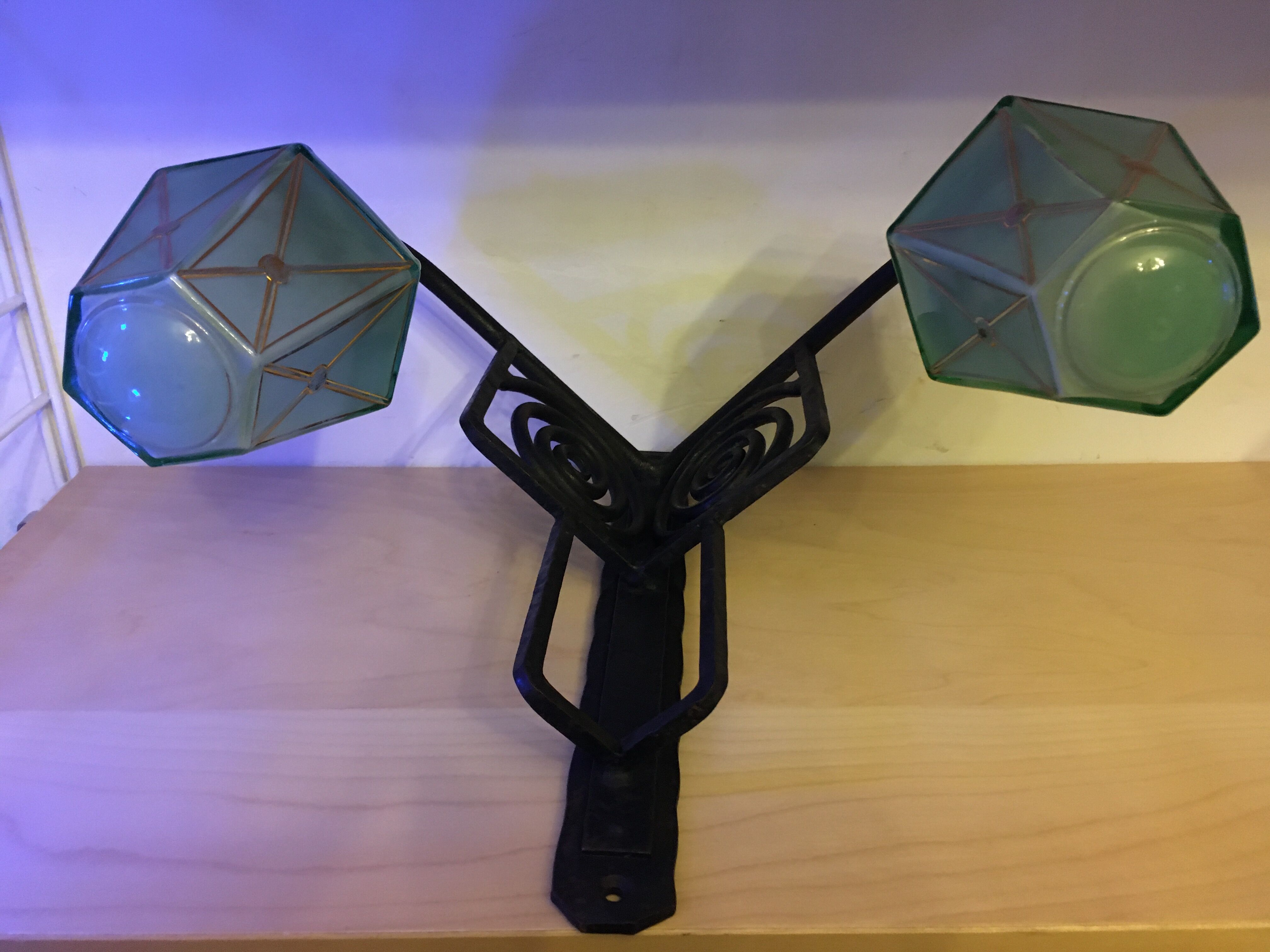 Wrought iron wall lamp