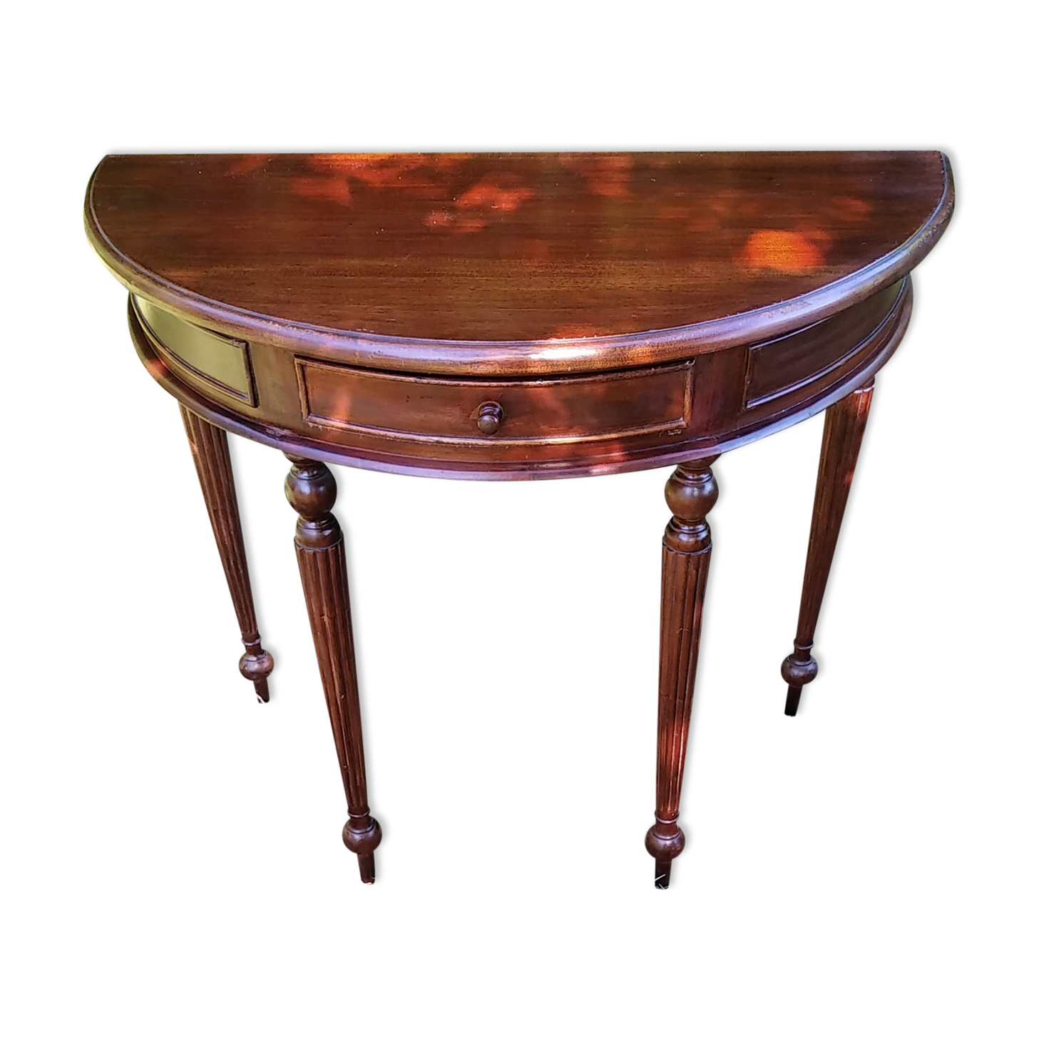 Half moon console in mahogany