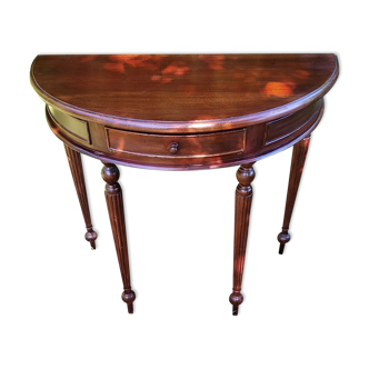 Console demi lune en acajou