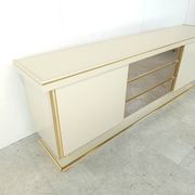 Buffet vintage en laiton et laque, années 1970