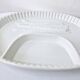 Grand plat a asperges compartimenté vintage blanc céramique barbotine 43.5x28 cm