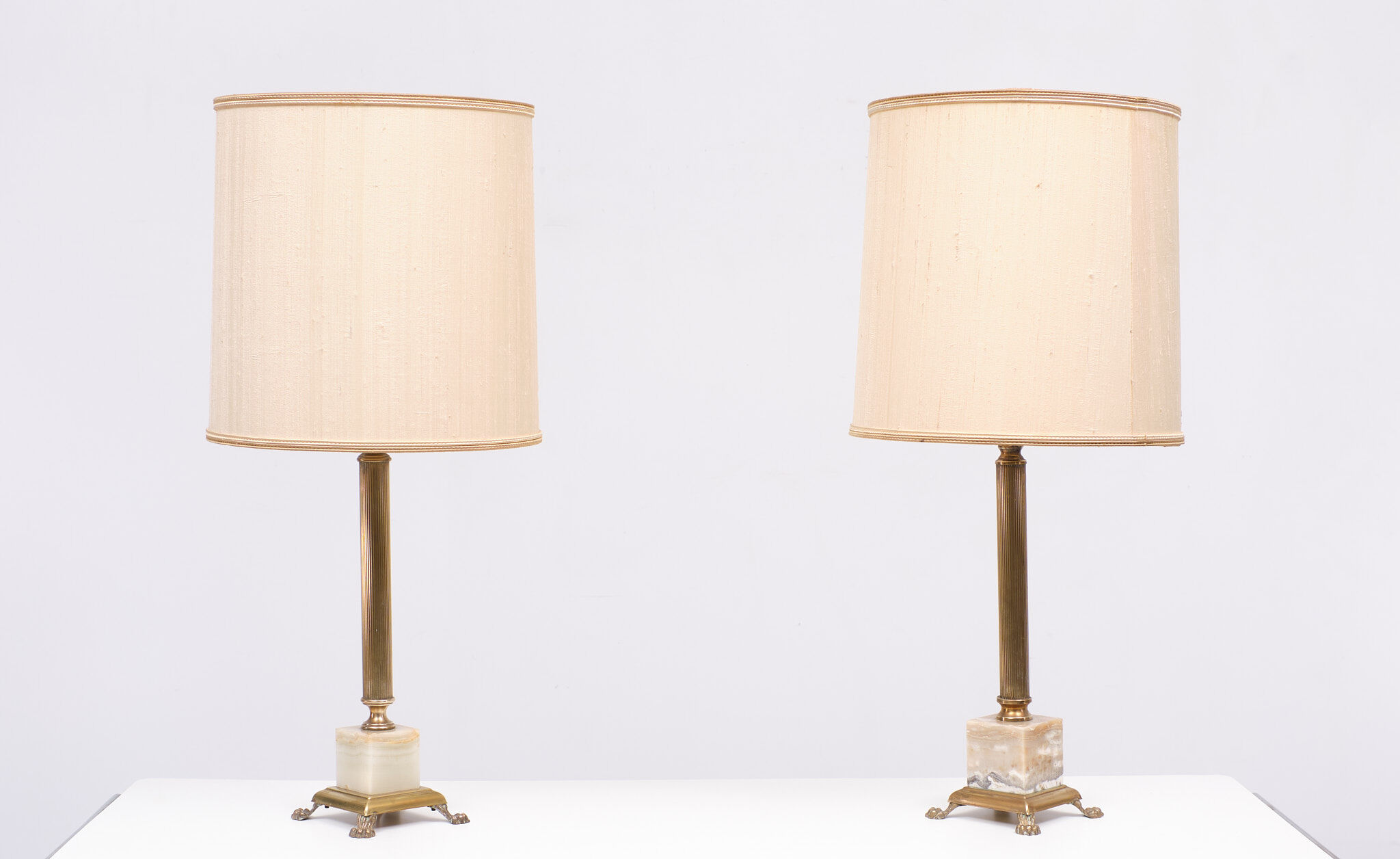 Two Classic Colum Table Lamps, 1960s, France