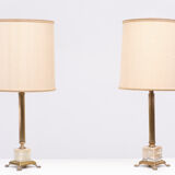 Paire de lampes de table Colum classiques, années 1960, France
