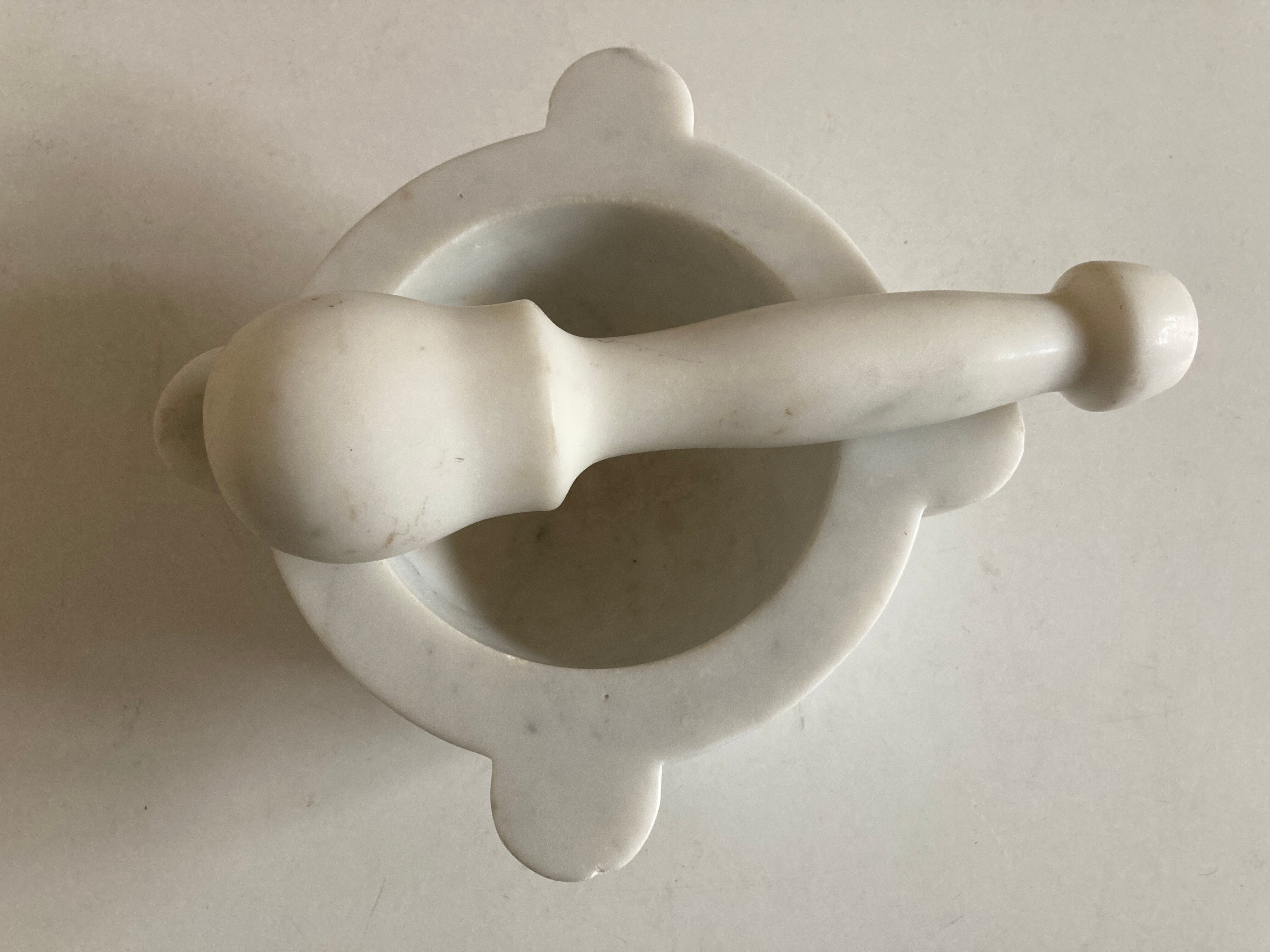 Mortier Et Pilon En Marbre Blanc 1900 Selency