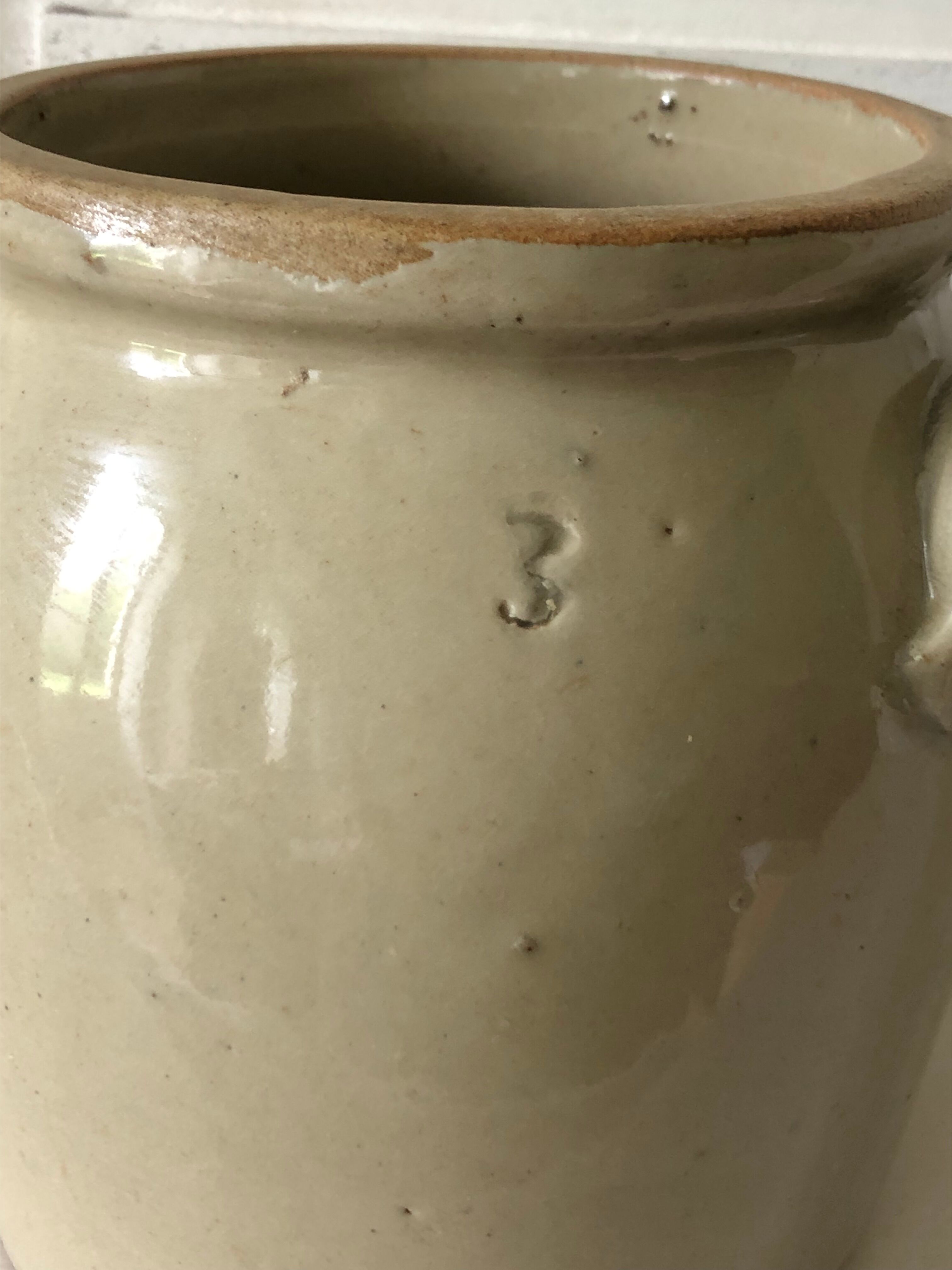 Eared stoneware pot