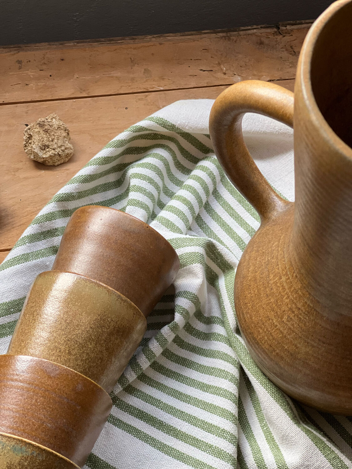 Digoin stoneware orangeade service 1960-70