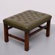 Capped Green Leather Chesterfield Foot stool 1960s England