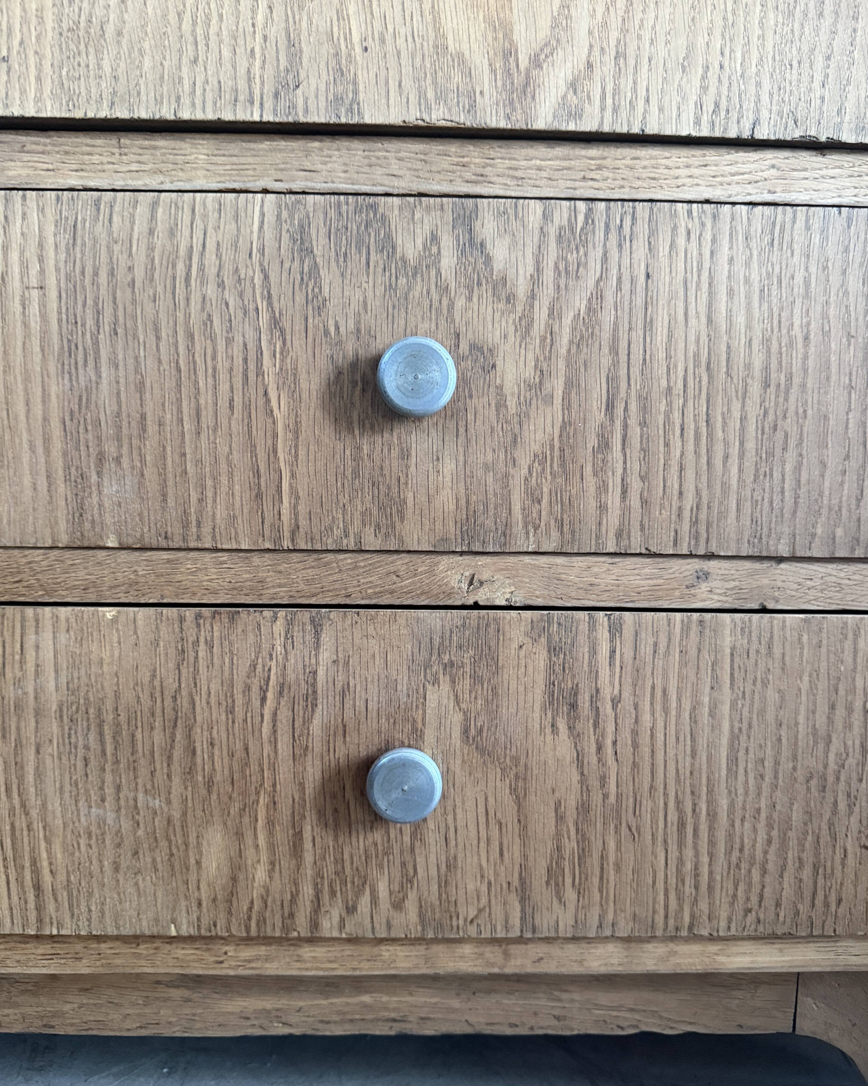 Armoire asymétrique art déco en chêne (restaurée)