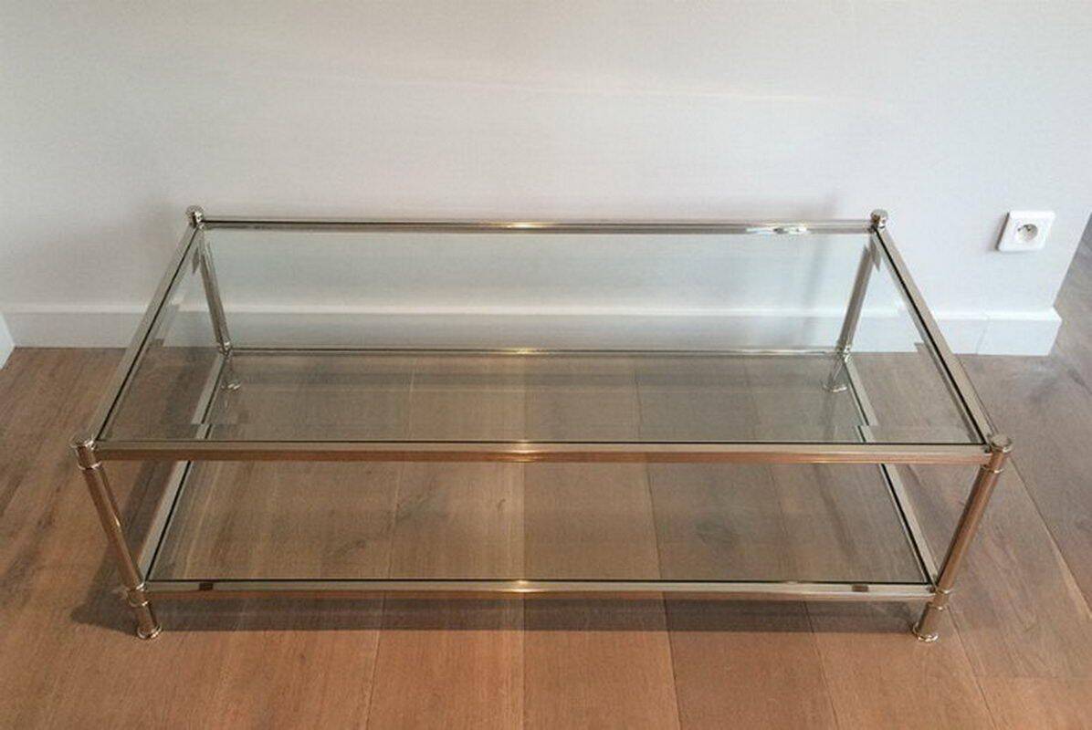 Grande table basse chromée