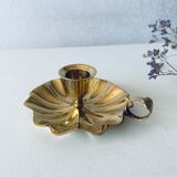 Indian candle holder in golden brass
