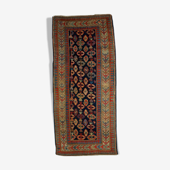 Old caucasian carpet gendje handmade 106cm x 222cm 1880s, 1b519