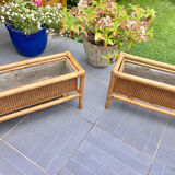 Two bamboo and cane planters 1970
