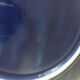 Large Sarreguemines blue slipware fruit bowl