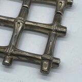 Vintage extendable metal trivet imitation bamboo