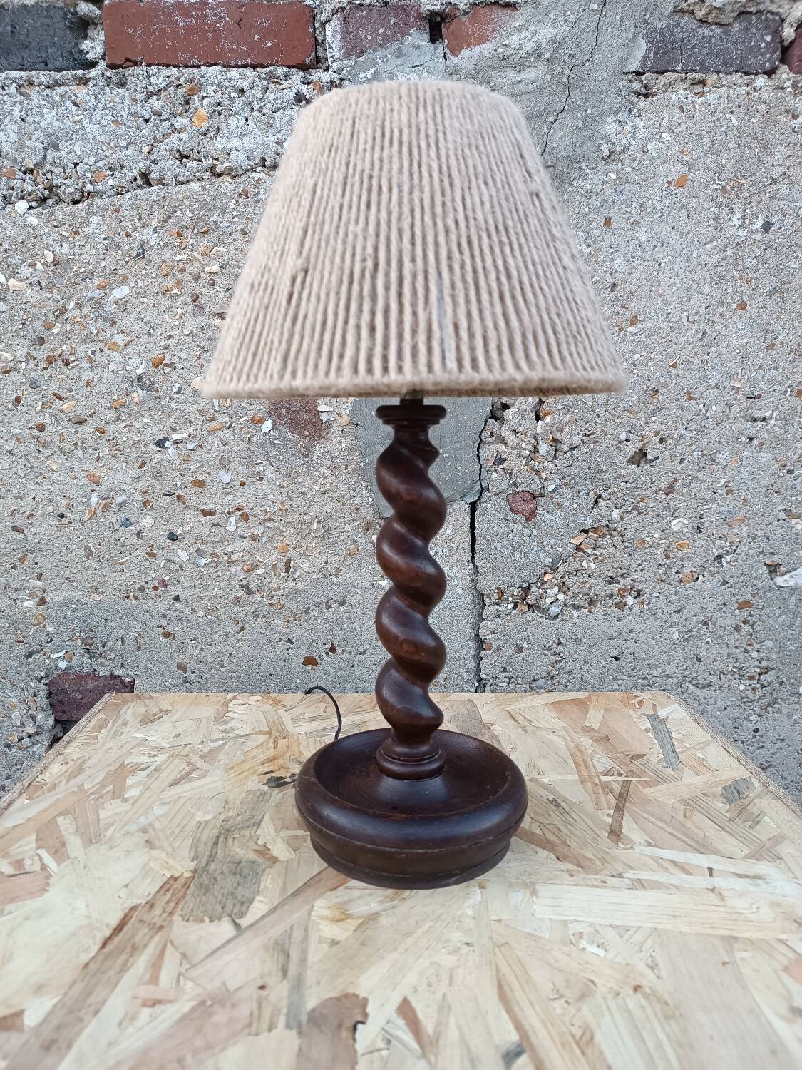 Turned wooden lamp 1950