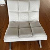 Fauteuil cuir blanc Skool Roche Bobois