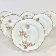 6 Assiettes plates Baltimore Rose de Haviland Limoges