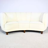 Art Deco Curved Banana Sofa, Denmark 1950s