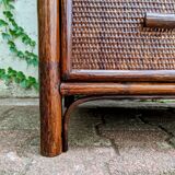 Vintage rattan chest of drawers