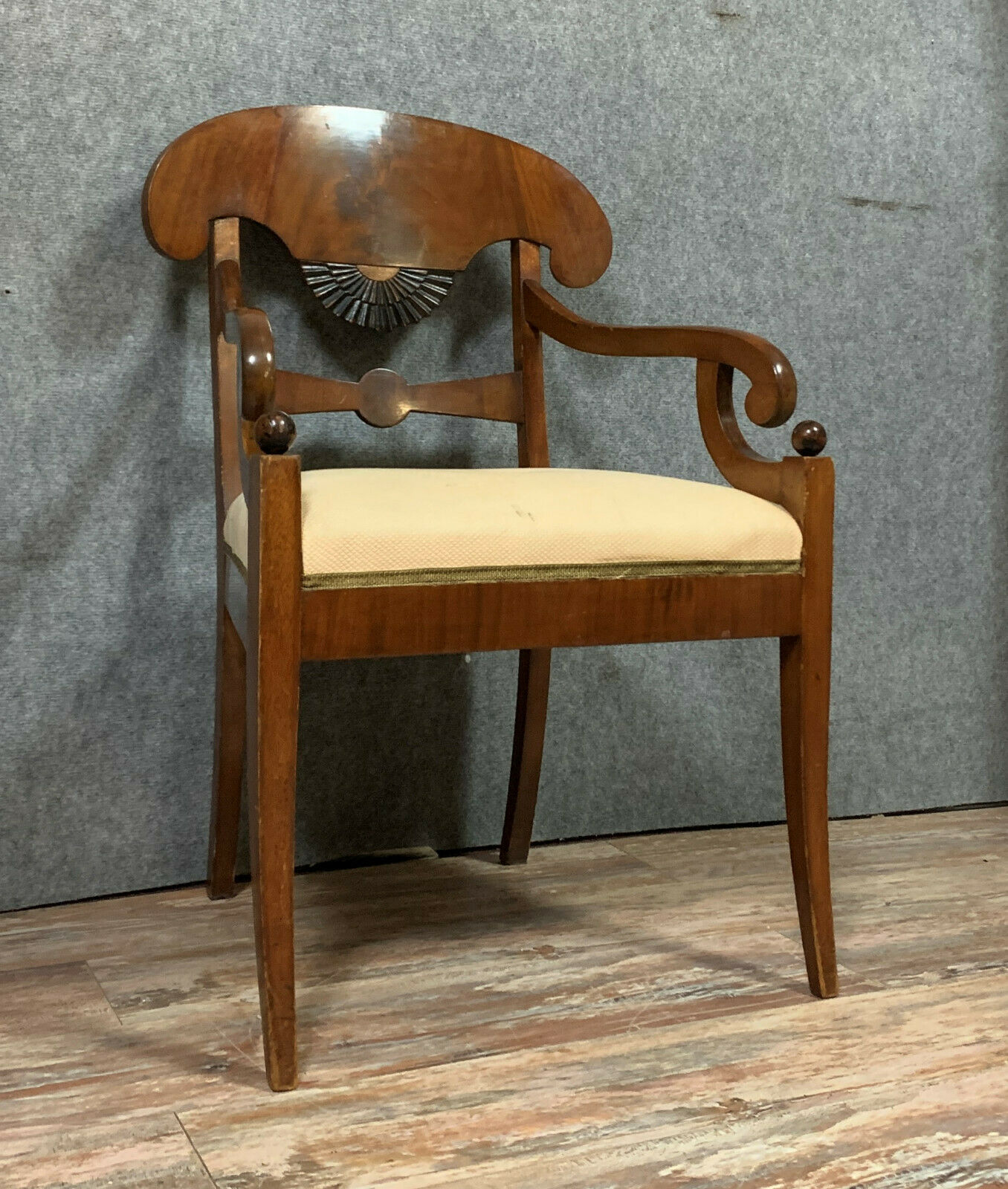 Biedermeier office chair in mahogany nineteenth century