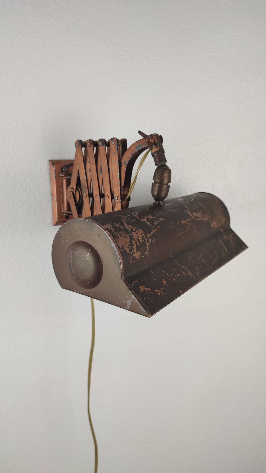 Vintage Industrial Scissor Arm Wall Lamp, Metal Pantograph Light