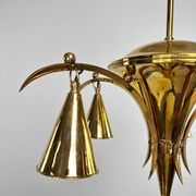 Brass chandelier from the Vienna Secession by Dagobert Peche