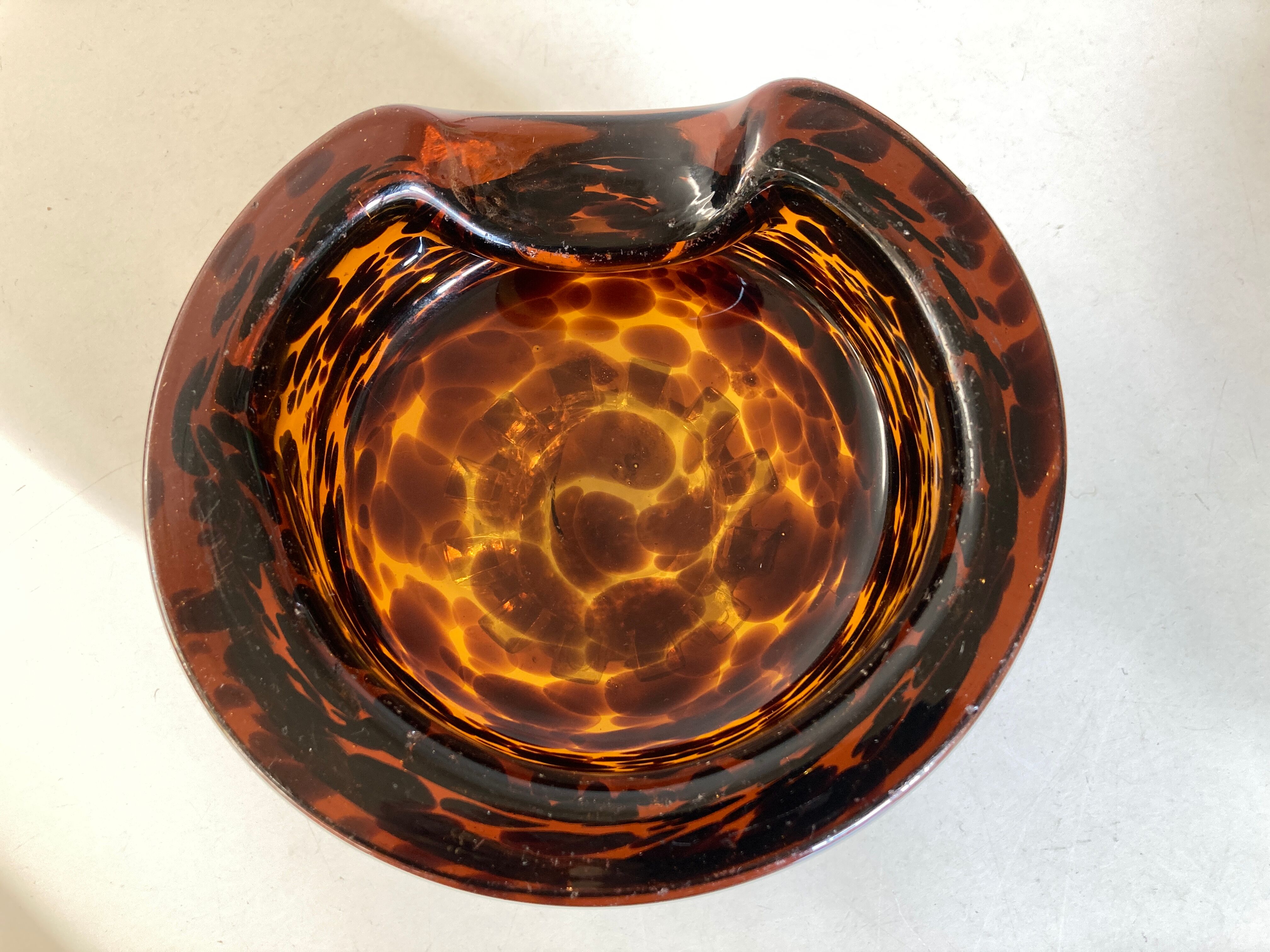 Empty glass pocket blown tortoiseshell 1970 XL
