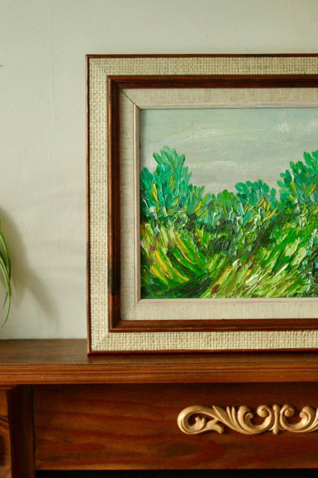 Original mid-century oil on canvas – "Vibrant Landscape"